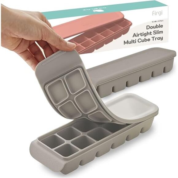 Silicone Ice Cube Tray 12 Section Airtight Baby Food Freezer Breastmilk Storage - Picture 7 of 7